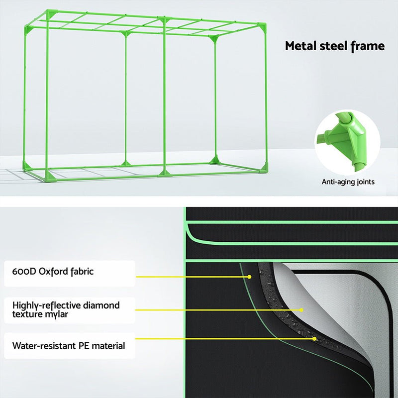 Home & Garden > Greenhouses > Greenhouses & Accessories - Greenfingers Grow Tent Kits 300x150x200cm Hydroponics Indoor Plant Grow System - Garden Yard