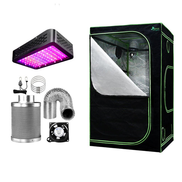 Home & Garden > Greenhouses > Greenhouses & Accessories - Greenfingers Grow Tent Light Kit 120x120x200CM 1000W LED 6" Vent Fan,Greenfingers Grow Tent Light Kit LED 1000W Full Spectrum 6" Vent 120x120x200CM - Garden Yard