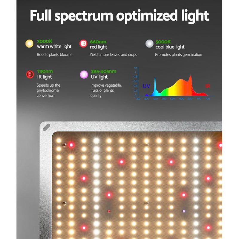 Home & Garden > Greenhouses > Greenhouses & Accessories - Greenfingers Grow Tent Light Kit 120x120x200CM 4500W LED Full Spectrum - Garden Yard