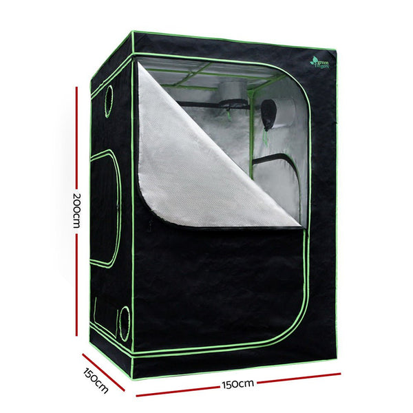 Home & Garden > Greenhouses > Greenhouses & Accessories - Greenfingers Grow Tent Light Kit 150x150x200CM 1000W LED 4" Vent Fan,Greenfingers Grow Tent Light Kit LED 1000W Full Spectrum 4" Vent 150x150x200CM - Garden Yard