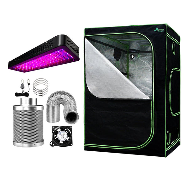 Home & Garden > Greenhouses > Greenhouses & Accessories - Greenfingers Grow Tent Light Kit 150x150x200CM 2000W LED 4" Vent Fan,Greenfingers Grow Tent Light Kit LED 2000W Full Spectrum 4" Vent 150x150x200CM - Garden Yard