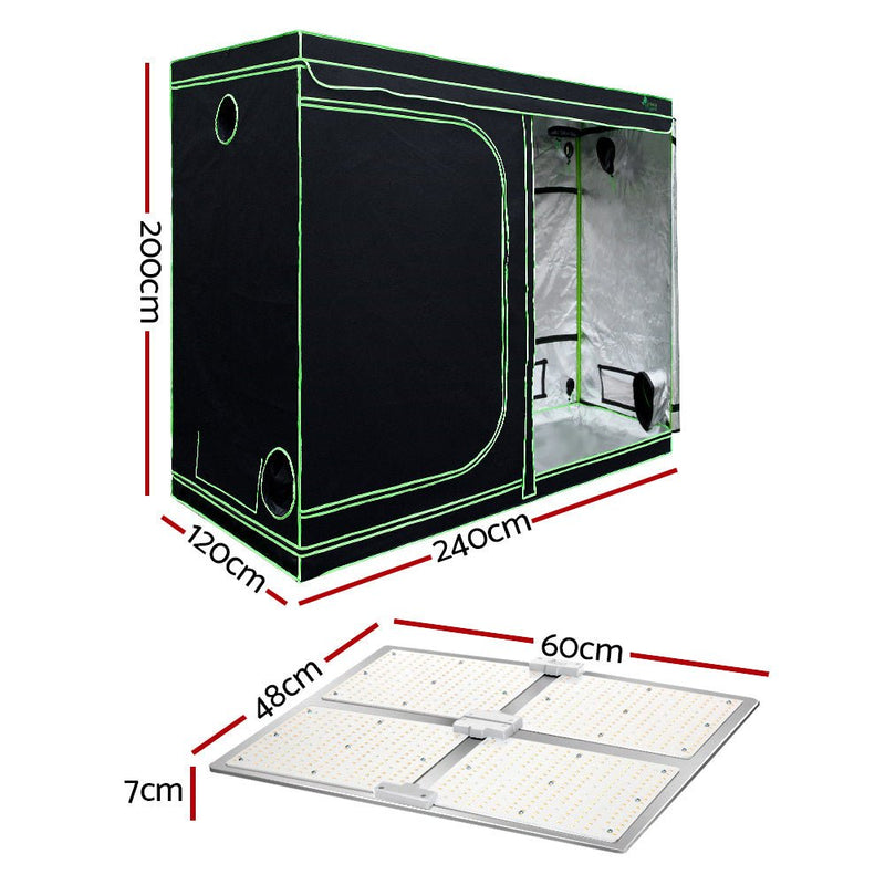 Home & Garden > Greenhouses > Greenhouses & Accessories - Greenfingers Grow Tent Light Kit 240x120x200CM 4500W LED Full Spectrum - Garden Yard