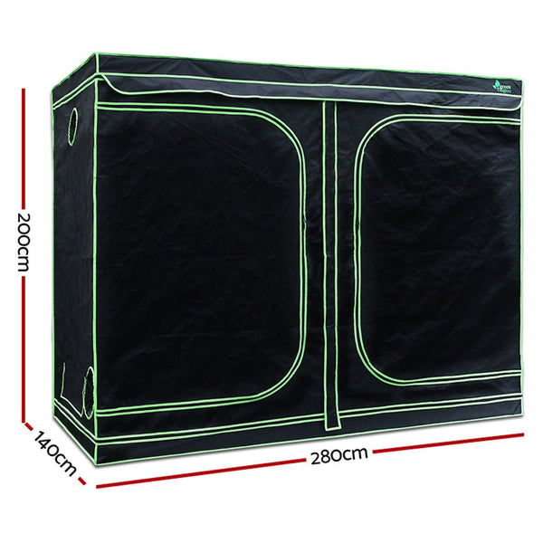 Home & Garden > Greenhouses > Greenhouses & Accessories - Greenfingers Grow Tent Light Kit 280x140x200CM 2000W LED 6" Vent Fan,Greenfingers Grow Tent Light Kit LED 2000W Full Spectrum 6" Vent 280x140x200CM - Garden Yard