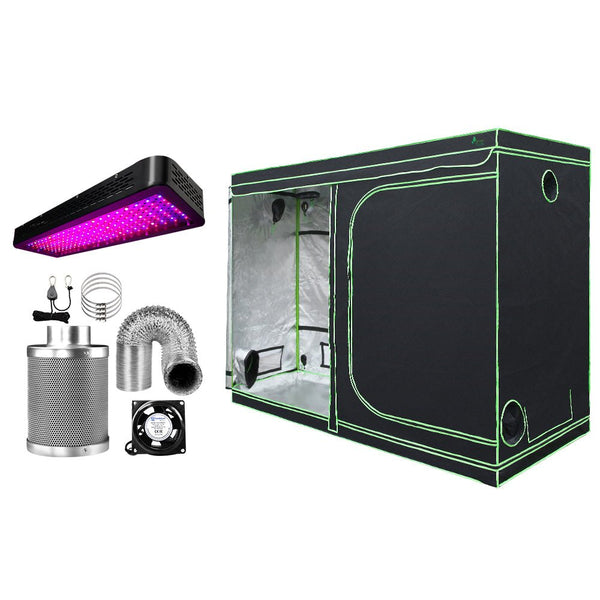 Home & Garden > Greenhouses > Greenhouses & Accessories - Greenfingers Grow Tent Light Kit 280x140x200CM 2000W LED 6" Vent Fan,Greenfingers Grow Tent Light Kit LED 2000W Full Spectrum 6" Vent 280x140x200CM - Garden Yard