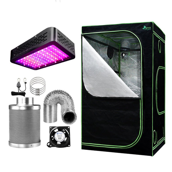 Home & Garden > Greenhouses > Greenhouses & Accessories - Greenfingers Grow Tent Light Kit 90x90x180CM 1000W LED 6" Vent Fan,Greenfingers Grow Tent Light Kit LED 1000W Full Spectrum 6" Vent 90x90x180CM - Garden Yard