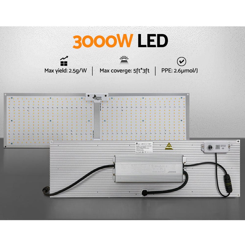 Home & Garden > Greenhouses > Greenhouses & Accessories - Greenfingers Max 3000W Grow Light LED Full Spectrum Indoor Plant All Stage Growth - Garden Yard