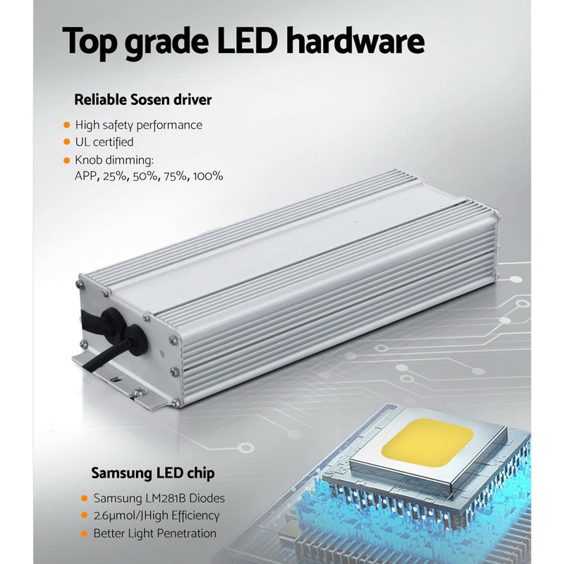 Home & Garden > Greenhouses > Greenhouses & Accessories - Greenfingers Max 3000W Grow Light LED Full Spectrum Indoor Plant All Stage Growth - Garden Yard