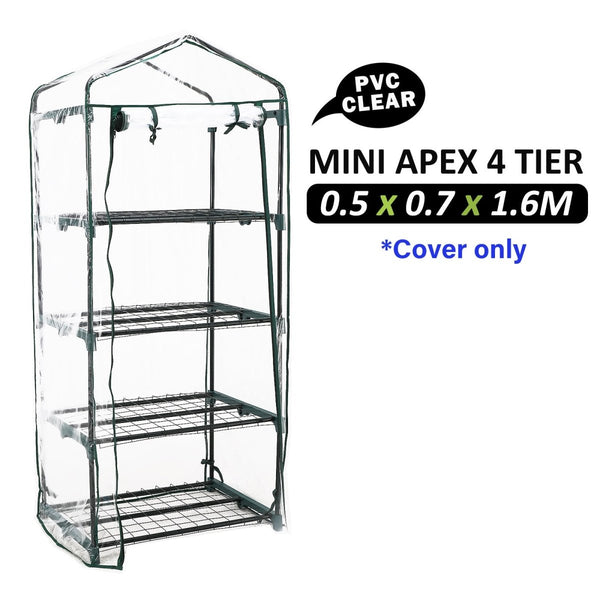 Home & Garden > Greenhouses > Greenhouses & Accessories - Mini Garden Greenhouse Shed PVC Cover Only Apex - Garden Yard