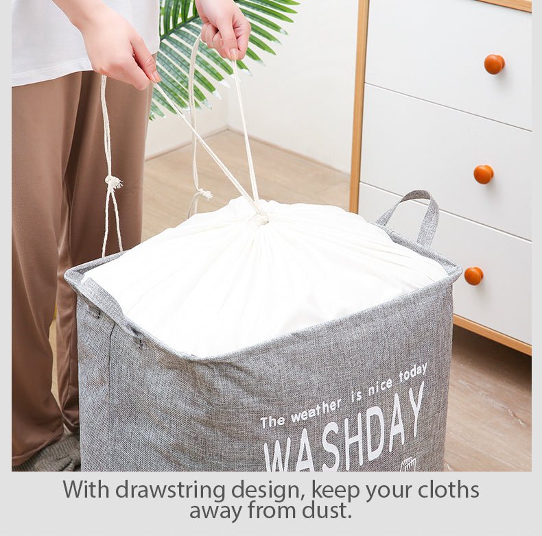 Home & Garden > Laundry & Cleaning > Laundry Storage - Ex - Large Capacity Collapsible Laundry Basket Foldable Washing Bin Hamper Linen (Grey) - Garden Yard