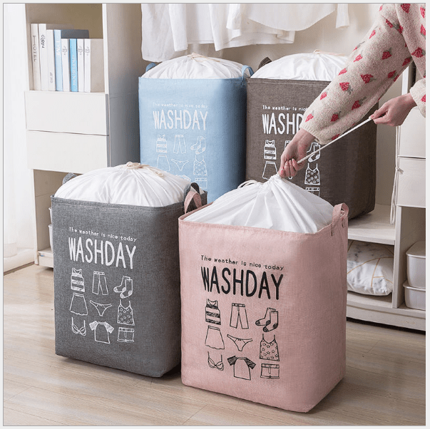 Home & Garden > Laundry & Cleaning > Laundry Storage - Ex - Large Capacity Collapsible Laundry Basket Foldable Washing Bin Hamper Linen (Grey) - Garden Yard