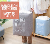 Home & Garden > Laundry & Cleaning > Laundry Storage - Ex - Large Capacity Collapsible Laundry Basket Foldable Washing Bin Hamper Linen (Grey) - Garden Yard