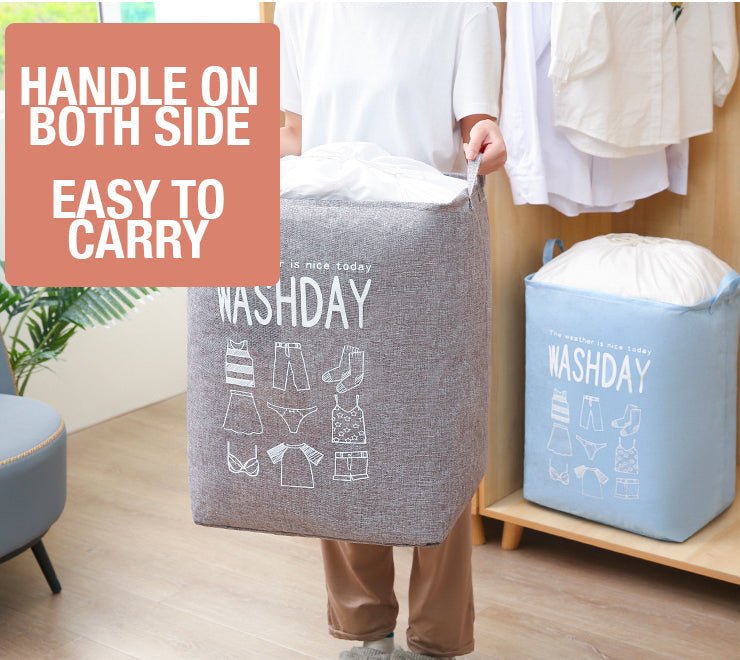 Home & Garden > Laundry & Cleaning > Laundry Storage - Ex - Large Capacity Collapsible Laundry Basket Foldable Washing Bin Hamper Linen (Grey) - Garden Yard