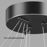 Home & Garden > Lighting > Ceiling Lights - Black 3 Rings Minimalist LED Pendant Light Adjustable Circular Chandelier - Garden Yard