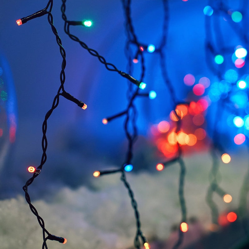Home & Garden > Lighting > Lighting Accessories - Milano Decor Outdoor LED Plug In Fairy Lights - Multicoloured - 200 Lights - Garden Yard