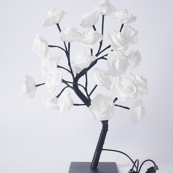 Home & Garden > Lighting > Night Lights & Ambient Lighting - LED Rose Flower Tree Light with Detachable Base and USB Switch – Decorative Night Light for Home Décor - Garden Yard