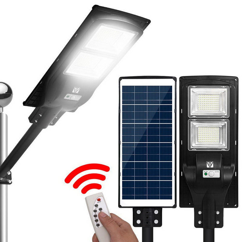 Home & Garden > Lighting > Night Lights & Ambient Lighting - Leier 160 LED Solar Street Light 120W Flood Motion Sensor Remote Outdoor Wall Lamp - Garden Yard