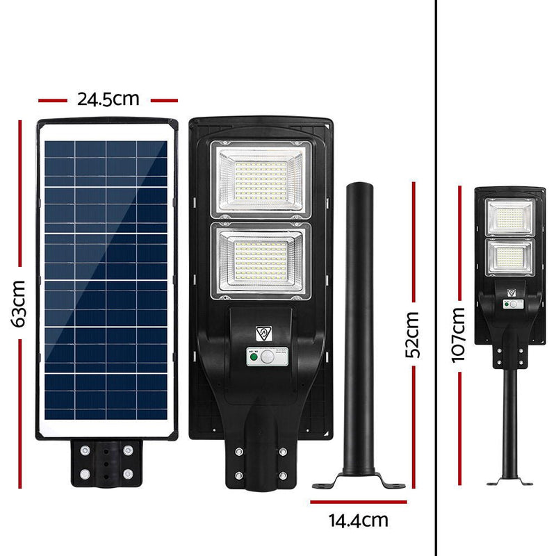 Home & Garden > Lighting > Night Lights & Ambient Lighting - Leier 160 LED Solar Street Light 120W Flood Motion Sensor Remote Outdoor Wall Lamp - Garden Yard