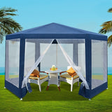 Home & Garden > Shading > Canopies & Gazebos - Instahut Gazebo?2x2m Marquee Wedding Party Tent Outdoor Camping Mesh Wall Canopy Shade Gazebos Navy - Garden Yard