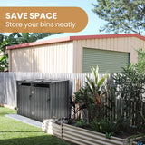 Home & Garden > Storage > Sheds - PLANTCRAFT Double Steel Wheelie Garbage Bin Storage Shed, Enclosure with 2 Opening Doors - Garden Yard