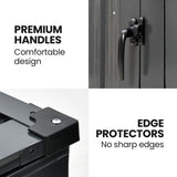 Home & Garden > Storage > Sheds - PLANTCRAFT Double Steel Wheelie Garbage Bin Storage Shed, Enclosure with 2 Opening Doors - Garden Yard