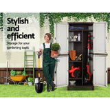 Home & Garden > Storage > Storage Cabinets & Lockers - Gardeon Outdoor Storage Cabinet Box 173cm Lockable Cupboard Sheds Adjustable Rattan Beige - Garden Yard