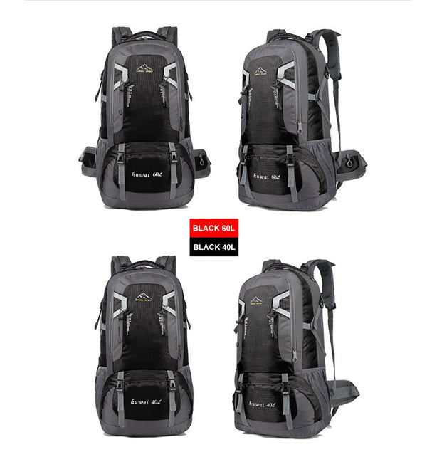 Home & Garden > Travel > Backpacks - 40L Waterproof Outdoor Hiking Backpack Camping Outdoor Trekking Bag(Black) - Garden Yard