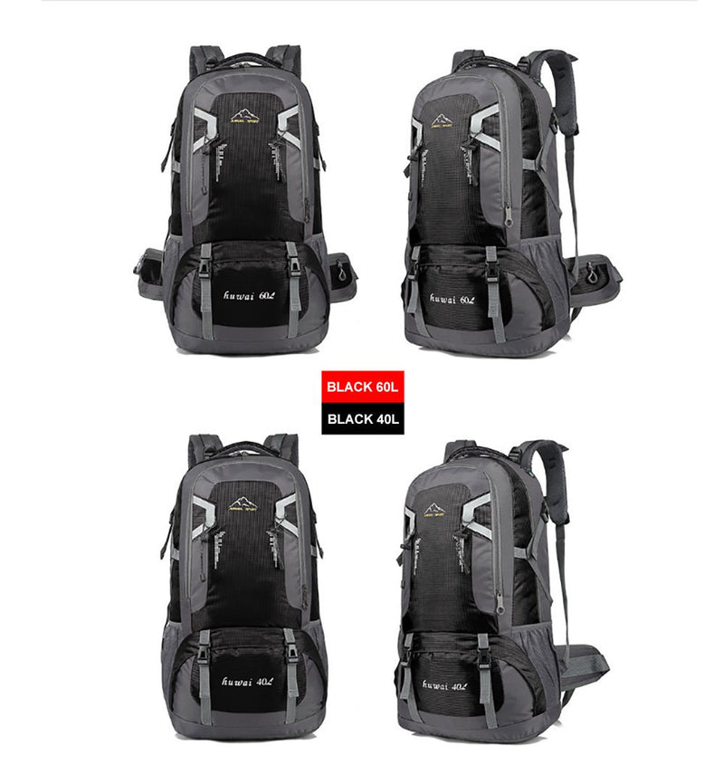 Home & Garden > Travel > Backpacks - 40L Waterproof Outdoor Hiking Backpack Camping Outdoor Trekking Bag(Black) - Garden Yard