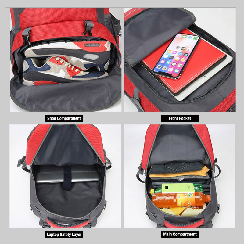 Home & Garden > Travel > Backpacks - 40L Waterproof Outdoor Hiking Backpack Camping Outdoor Trekking Bag(Black) - Garden Yard