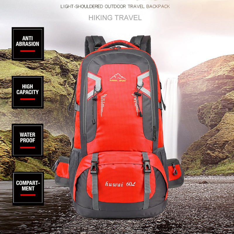 Home & Garden > Travel > Backpacks - 40L Waterproof Outdoor Hiking Backpack Camping Outdoor Trekking Bag(Black) - Garden Yard