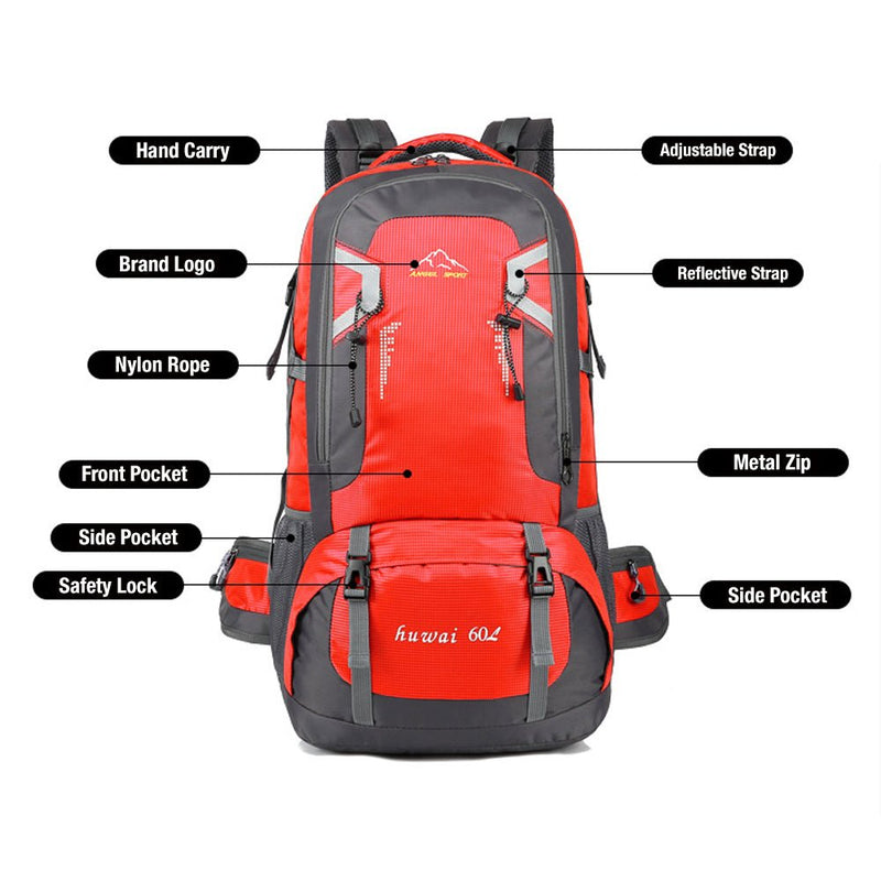 Home & Garden > Travel > Backpacks - 40L Waterproof Outdoor Hiking Backpack Camping Outdoor Trekking Bag(Blue) - Garden Yard