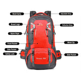 Home & Garden > Travel > Backpacks - 60L Waterproof Outdoor Hiking Backpack Camping Outdoor Trekking Bag(Blue) - Garden Yard