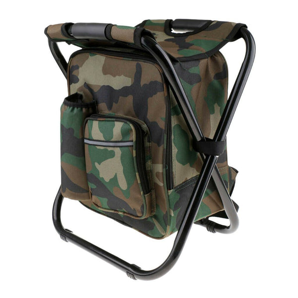 Home & Garden > Travel > Duffel Bags - Portable Folding Backpack Chair Camping Stool Cooler Bag Rucksack Beach Fishing 150kg load comb - Garden Yard