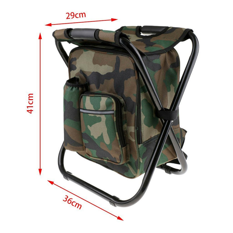 Home & Garden > Travel > Duffel Bags - Portable Folding Backpack Chair Camping Stool Cooler Bag Rucksack Beach Fishing 150kg load comb - Garden Yard