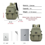Home & Garden > Travel > Duffel Bags - Unisex Leisure Canvas Backpack Durable Waterproof Outdoor Travel Rucksack(Khaki) - Garden Yard