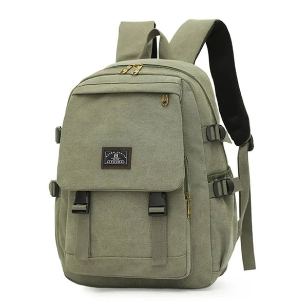 Home & Garden > Travel > Duffel Bags - Unisex Leisure Canvas Backpack Durable Waterproof Outdoor Travel Rucksack(Navy Green) - Garden Yard