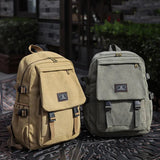 Home & Garden > Travel > Duffel Bags - Unisex Leisure Canvas Backpack Durable Waterproof Outdoor Travel Rucksack(Navy Green) - Garden Yard