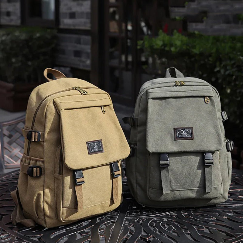 Home & Garden > Travel > Duffel Bags - Unisex Leisure Canvas Backpack Durable Waterproof Outdoor Travel Rucksack(Navy Green) - Garden Yard
