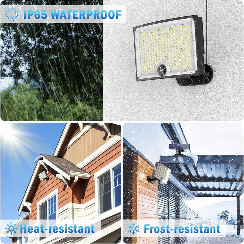  - KagoLing Solar Lights Outdoor 202 LED Motion Sensor Lights IP65 Waterproof 120 Degree Beam Angle Solar Garden Lights 2 Pack with 5M Cable - Garden Yard