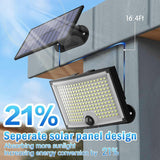 - KagoLing Solar Lights Outdoor 202 LED Motion Sensor Lights IP65 Waterproof 120 Degree Beam Angle Solar Garden Lights 2 Pack with 5M Cable - Garden Yard