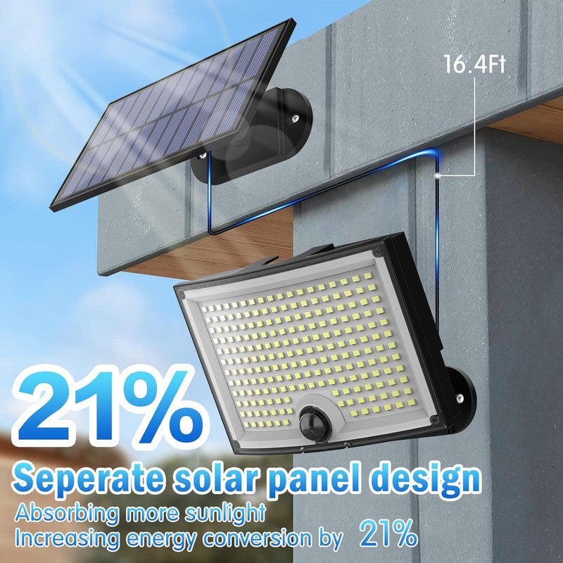  - KagoLing Solar Lights Outdoor 202 LED Motion Sensor Lights IP65 Waterproof 120 Degree Beam Angle Solar Garden Lights 2 Pack with 5M Cable - Garden Yard