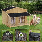 2x5m black shade cloth mesh draped over dog house structure for heat insulation