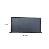 Single black one-piece plastic beehive frame showing top bar and side bar measurements.