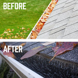 Detailed view of the stiff polypropylene bristles showing how they block leaves from entering roof gutter