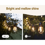 Occasions > Christmas > Outdoor Decorations & Lights - 14m Festoon Lights Christmas Fairy String Lights Outdoor Party Garden Decor - Garden Yard