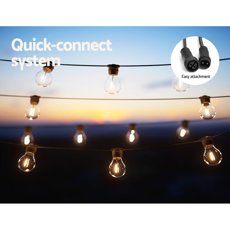 Occasions > Christmas > Outdoor Decorations & Lights - 41m Solar Festoon Lights Outdoor LED String Light Chritsmas Decor Party - Garden Yard