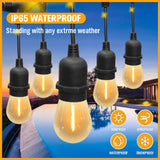 Occasions > Christmas > Outdoor Decorations & Lights - Solar Power 15 LED 18.2M Festoon String Lights Wedding Party WaterProof - Garden Yard
