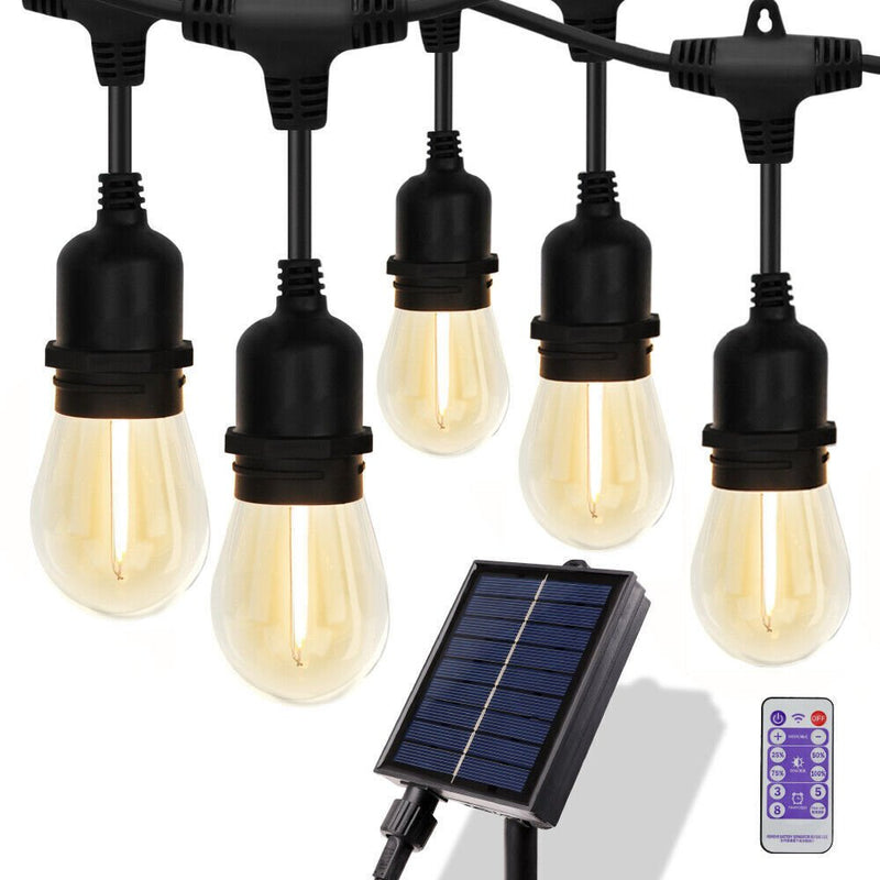 Occasions > Christmas > Outdoor Decorations & Lights - Solar Power 15 LED 18.2M Festoon String Lights Wedding Party WaterProof - Garden Yard