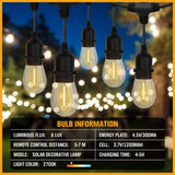 Occasions > Christmas > Outdoor Decorations & Lights - Solar Power 15 LED 18.2M Festoon String Lights Wedding Party WaterProof - Garden Yard