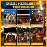 Occasions > Christmas > Outdoor Decorations & Lights - Solar Power 15 LED 18.2M Festoon String Lights Wedding Party WaterProof - Garden Yard