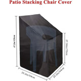 Outdoor patio chair cover dimensions showing 64 cm width, 64 cm depth, 70 cm front height and 120 cm back heigh